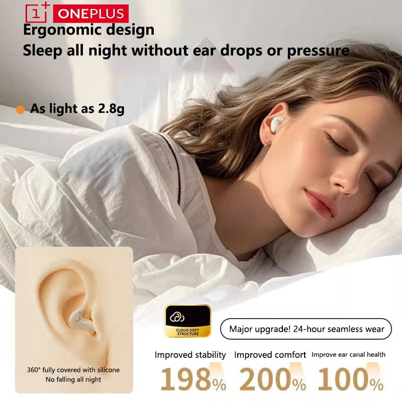Oneplus Schlaf-Kopfhörer Kabellose Bluetooth-Ohrhörer Semi-In-Ear Mini Hochwertiger Klang Lange Akkulaufzeit Büro Reisen Zweitbild
