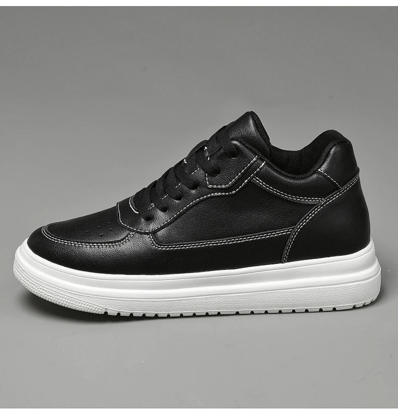 Hochwertige Herren-Sneaker, erhöhte Herrenschuhe, modische Freizeitschuhe, bequeme Leder-Sportschuhe, Höhenzunahme 6/8/10 cm