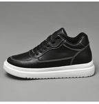 Hochwertige Herren-Sneaker, erhöhte Herrenschuhe, modische Freizeitschuhe, bequeme Leder-Sportschuhe, Höhenzunahme 6/8/10 cm