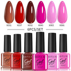 LILYCUTE 6PCS Gel-Nagellack-Set Sommer Neon Nagellack-Gel-Kits für DIY Nagel Semi-Permanenter UV-Lampe Gellack Nagellack-Set