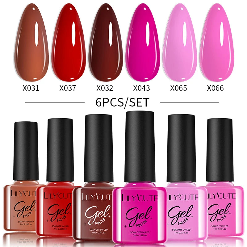LILYCUTE Nagelgel-Politur-Set, Rosa Grün, Frühling, DIY-Nagelkunst-Design, lang anhaltend, Soak Off UV Gel, Maniküre, Malgel, Vernis-Kit