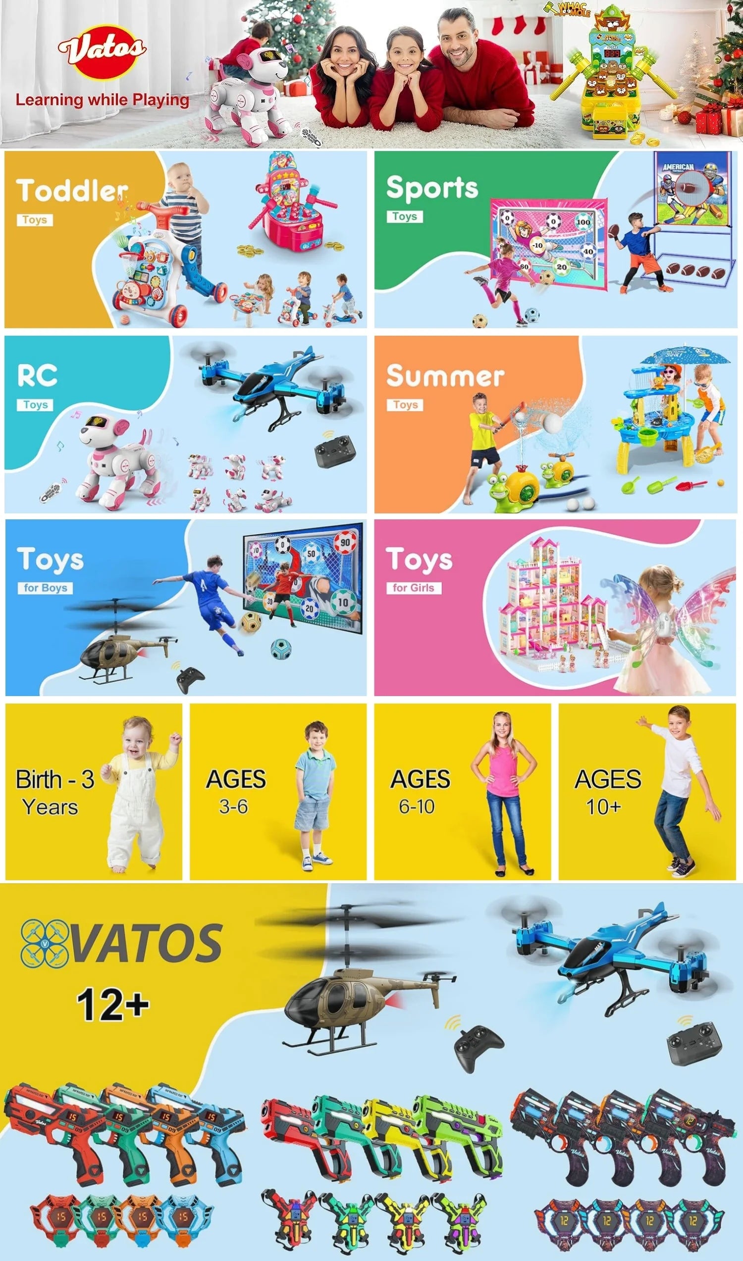 VATOS Hängender Weihnachtszug Spielzeug mit Licht und Sound, Zug um den Weihnachtsbaum, Dekoration, Geschenk, Indoor-Spielzeug für Kinder