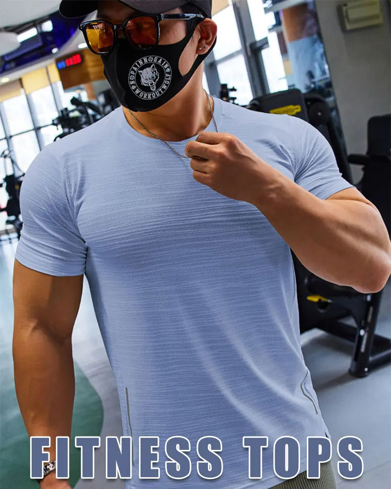Muskel-Training Kompressions-T-Shirt Herren Laufen Dry Fit T-Shirt Uni Farbe Übergröße Gym Herren T-Shirts Sport Herren Oberteile Sweatshirt