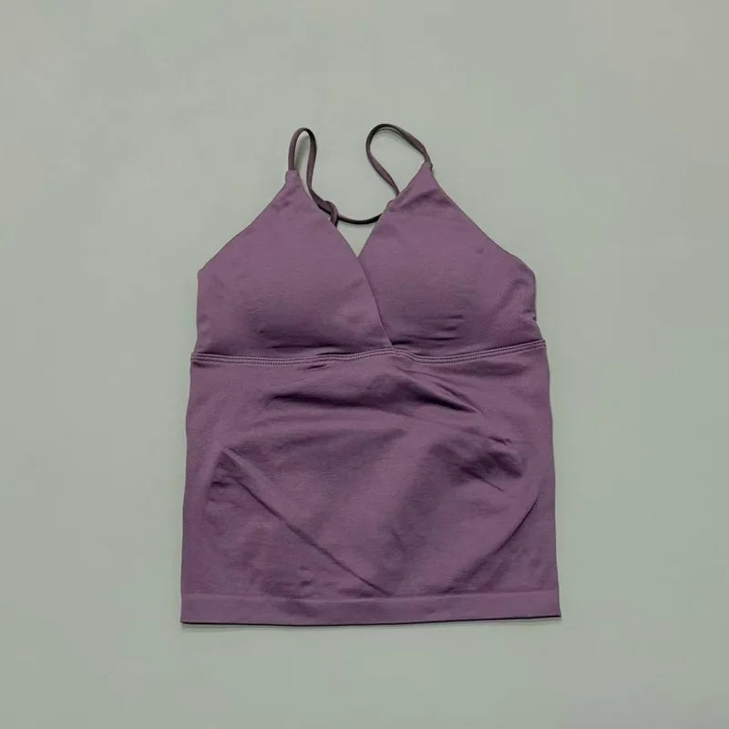 Vision Twist Front Longline Top Damen Gym Tank Yoga Oberteile Schnelltrocknend Dünne Träger Hochelastisches Lauf-Tanktop Push-up Fitness-Weste