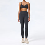 Hearuisavy Sommer Superweiches 2-teiliges Damen-Sportshorts-Set atmungsaktives Fitness-Yoga-BH Freizeit-Push-Up-Workout-Crop-Top