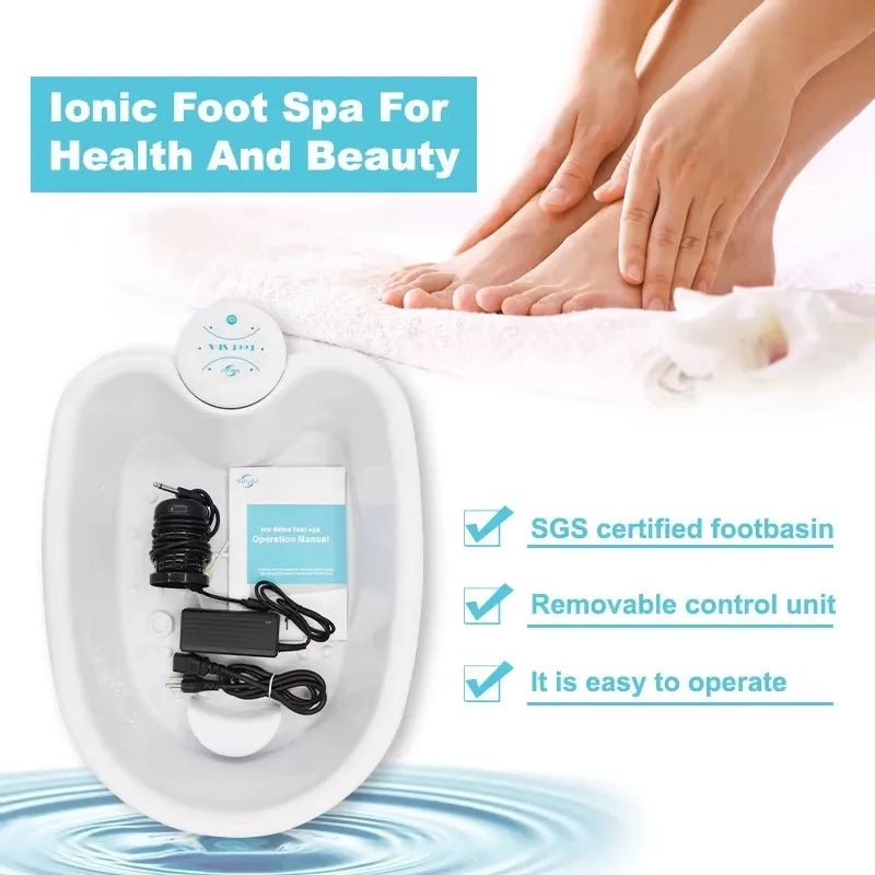 Detox Ionen Elektrische Fußbad Massager Maschine Fußbad Reinigungsfußspa Vibrations-Whirlpool Pflege Arrays Aqua Gesundheitstherapie