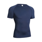 Herren Kompressions-Langarmshirt Schwarz Fitness-T-Shirt Männer Laufen Schnelltrocknend Gym-Top Sonnenschutz Sport-Baselayer