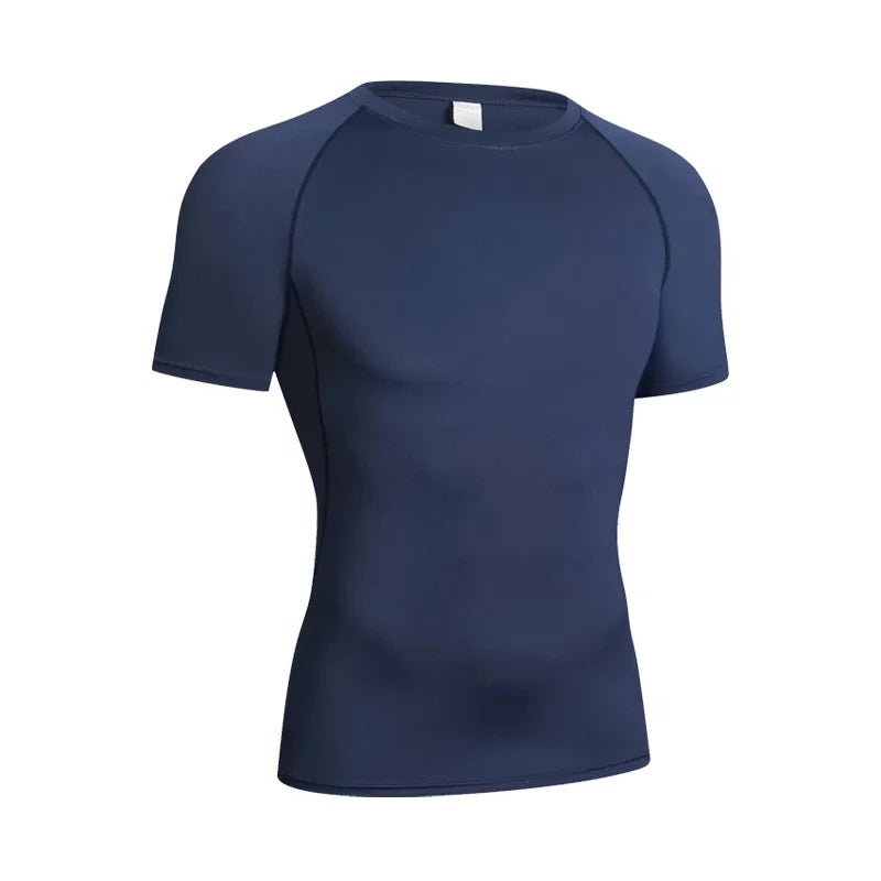 Herren Kompressions-Langarmshirt Schwarz Fitness-T-Shirt Männer Laufen Schnelltrocknend Gym-Top Sonnenschutz Sport-Baselayer
