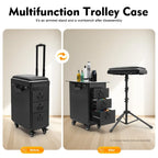 Rollender Make-up-Trolley mit Tattoo-Armlehnenständer, Beauty-Trolley mit 3 Schubladen, 4 Universalrädern und Zahlenschloss