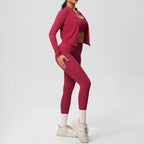 3-teiliges Sportbekleidung Yoga-Set Gym Sport-BH Reißverschlussjacke Leggings Kleidung Sportbekleidung Yoga-Anzüge für Damen Fitness-Set Trainingsanzug