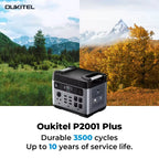 OUKITEL P2001E Plus Tragbare Powerstation 2400W Ausgangsleistung 2048Wh Kapazität LiFePO4 Familie Outdoor Camping Notstromversorgung