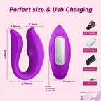 Leistungsstarker kabelloser ferngesteuerter Vibrator tragbarer U-förmiger Dildo-Massager Dual-Kitzler-Stimulation Paar-Sexspielzeug für Frauen
