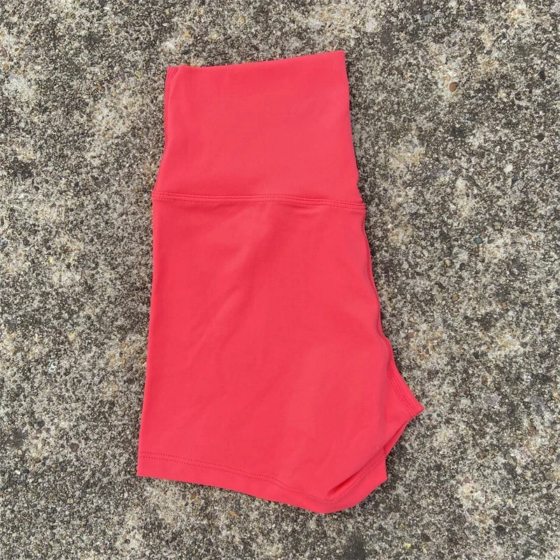 Sexy einfarbige Damen-Fitness-Sportshorts, hohe Taille, athletische Yoga-Shorts, Bein-Radfahren, umfassendes Training, Jogging, Squat-Proof