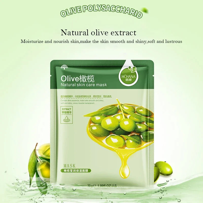 20 Stück natürliche Pflanzen-Gesichtsmaske Feuchtigkeitsspendend Öl-Kontrolle Anti-Aging Frucht Aloe Koreanische Tuchmaske Schönheit Hautpflegeprodukte