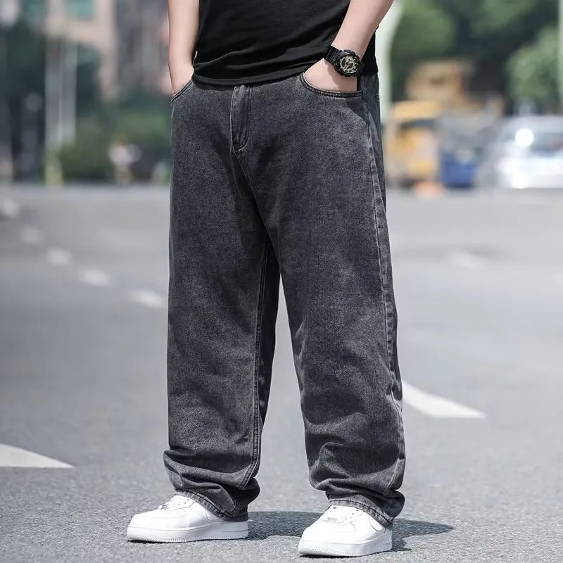 Übergroße Jeans für Männer Herrenjeans Hosen Denimhosen Herrenjeans Große Größe Baggy Y2k Herren Cargohosen Schwarz Neue weite Beinhosen