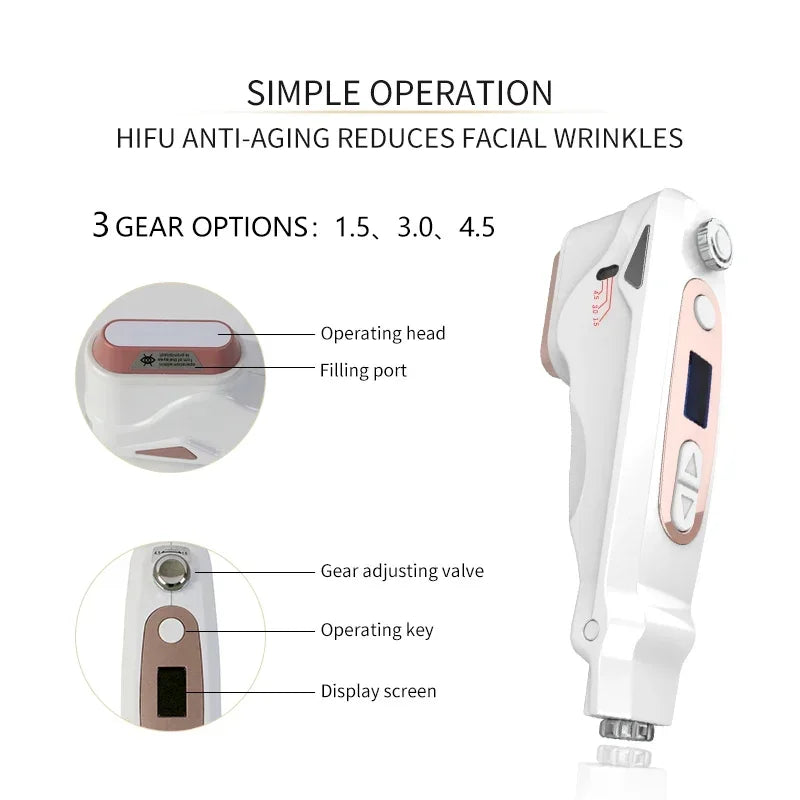 Professioneller Mini HIFU Gesichtsverjüngung Anti-Aging Falten Schönheitsgerät Ultraschall Hautpflege SPA Salon Heimgebrauch für Frauen