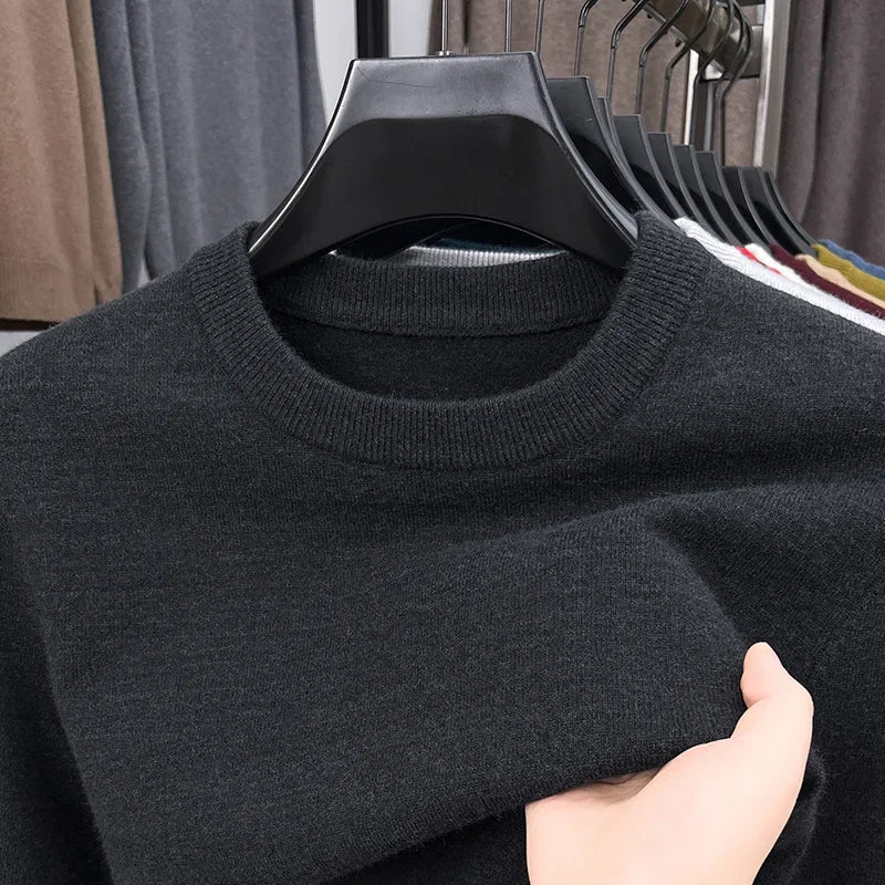 2025 Neuer Herren-Freizeitpullover Rundhals Langarm Strickpullover Rautenmuster Mode Vielseitiges Oberteil 2029