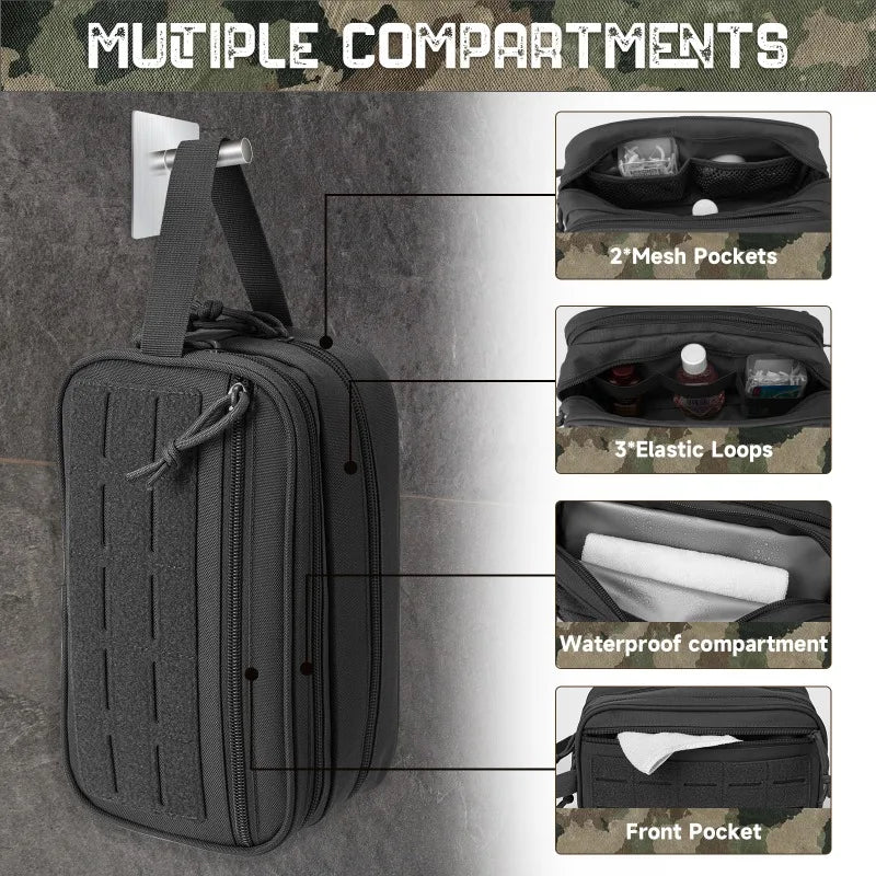 Taktische Kulturbeutel für Herren Hygienebeutel Herren Rasierkit Reise-Dusch-Kosmetiktasche Kosmetik-Organizer-Taschen