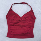 Verstellbares Sport-Neckholder-Oberteil Damen Rückenloses Gym-Top mit integriertem BH Yoga-Kleidung Ärmellose Shirts Workout-Outfits Tanktop