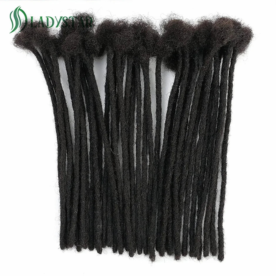 Echthaar-Dreadlocks-Extensions Brasilianisches Echthaar Dreadlocks Handgefertigte Dreadlocks für Frauen/Männer 8-24 Zoll