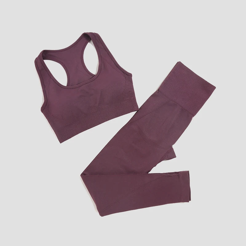 WAREBALL 2/3/4-teiliges Nahtloses Yoga-Set Sportkleidung Yoga-Anzüge für Frauen Fitness-Set Trainingsanzüge Sport-BH Gym Leggings