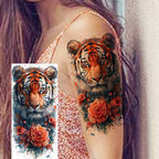 1 Blatt einzigartige Aquarell-Löwe-Tiger-Tier-Temporäre Tattoos langanhaltend wasserdicht Fuchs Eule gefälschter Tattoo-Aufkleber Körperkunst Tattoo