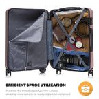 YONSLY Hartschalenkoffer 20/24/28 Zoll mit TSA-Schloss YKK-Reißverschluss 4 leise 360°-Rollen Netzfach Trolley Rollgepäck Handgepäck Koffer für Geschäftsreisen, Urlaube, Familienausflüge und Wochenendtrips