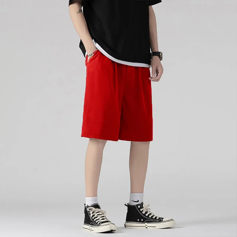 Herren-Sommer-Freizeithose in großen Größen, Strandhose, Laufhose, gerade kurze Hose, dünne Jogginghose, Freizeit-Loose-Shorts