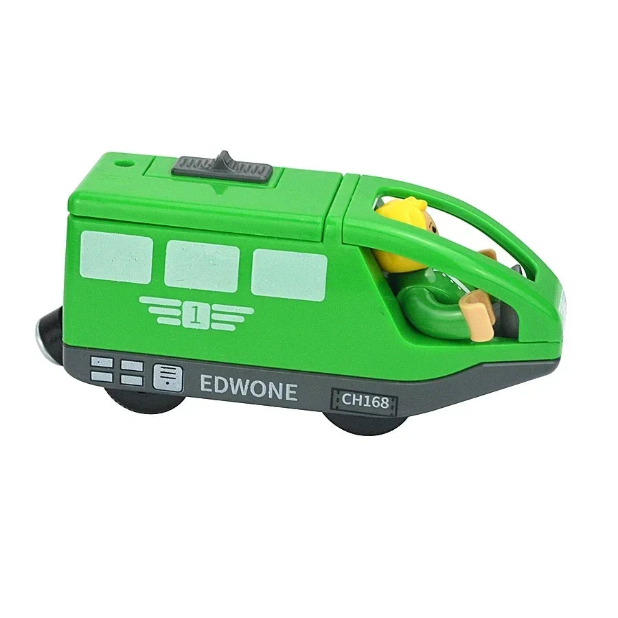 Holzzugspielzeug Zugstrecke Magnetischer Satz Elektrische Lokomotive Druckguss-Modellauto Passt auf alle Holzmarken Schienen für Kinder