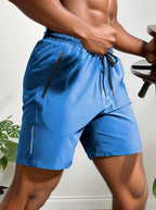 Herren-Shorts für sommerliches Fitnessstudio-Training, Laufen, Radfahren, schnell trocknend, atmungsaktiv, mit Kordelzug, Sporthose, Ausgeh-Outfit0428