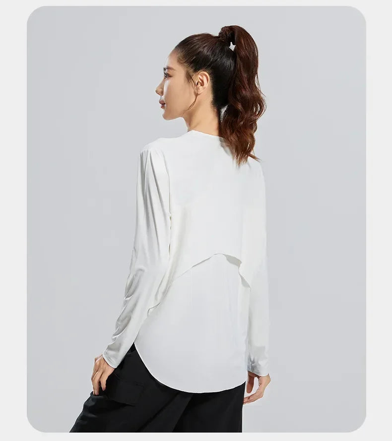 STOUREG Yoga Cover Up, atmungsaktive Sportbekleidung, lockeres Fitness-Shirt, Sport-Tops in großen Größen, kühlendes Sommer-T-Shirt