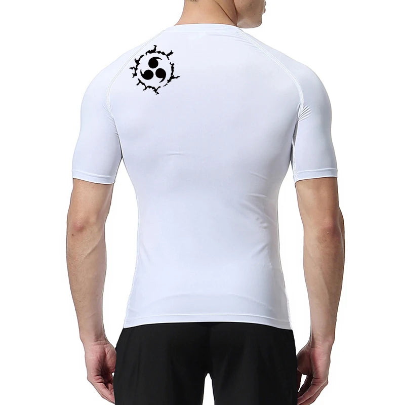 Grafische Kompressionsshirts für Herren, athletisch, schnell trocknend, Rash Guard, dehnbar, Baselayer, Unterhemden, Fitnessstudio, Workout, Lauf-T-Shirt-Oberteile