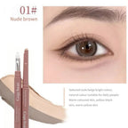 Matter aufhellender Seidenraupen-Stift, Pinkbrauner zweifarbiger Highlighter-Konturschattenstift mit Detail-Verblendpinsel für Augen-Make-up