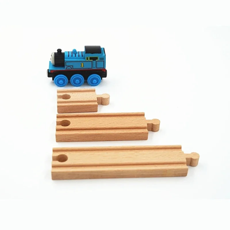 Hölzerne Eisenbahn-Schienen-Montagespielzeuge Für Alle Thomas Züge Auto-Brückenpfeiler Ampel Buche Hölzerne Eisenbahn Kinder Kreatives Spielzeug