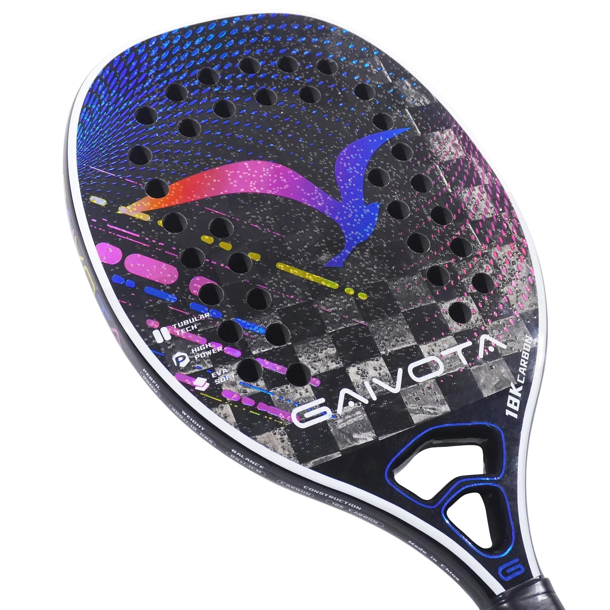 GAIVOTA 2025 300g leichtes Beach-Tennisschläger aus 18K Carbonfaser, geeignet für fortgeschrittene Anfänger und Profis