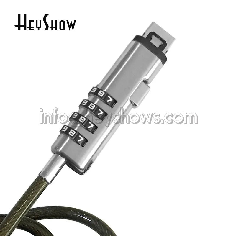 4-Digit Password Protected USB Port Laptop Security Lock Notebook Anti-Theft Combination Lock With Security Steel Lock Cable