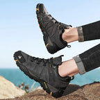HIKEUP Rutschfeste Herren Wanderschuhe Atmungsaktive Outdoor Abriebfeste Spritzwassergeschützte Kletterschuhe Herren Sneaker Tourismus Bergschuhe