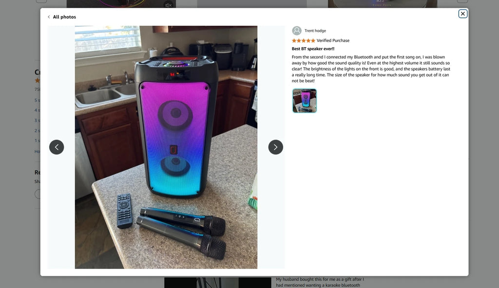 Kabelloser Bluetooth-Lautsprecher, Karaoke-Maschine mit 2 Mikrofonen, Karaoke-Partylautsprecher für Zuhause mit LED-Licht