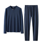 Herren Schlafanzug Set Ultrafeiner Tencel Modal Frühling und Sommer Komfort Loungewear Luxus Herren Pyjama