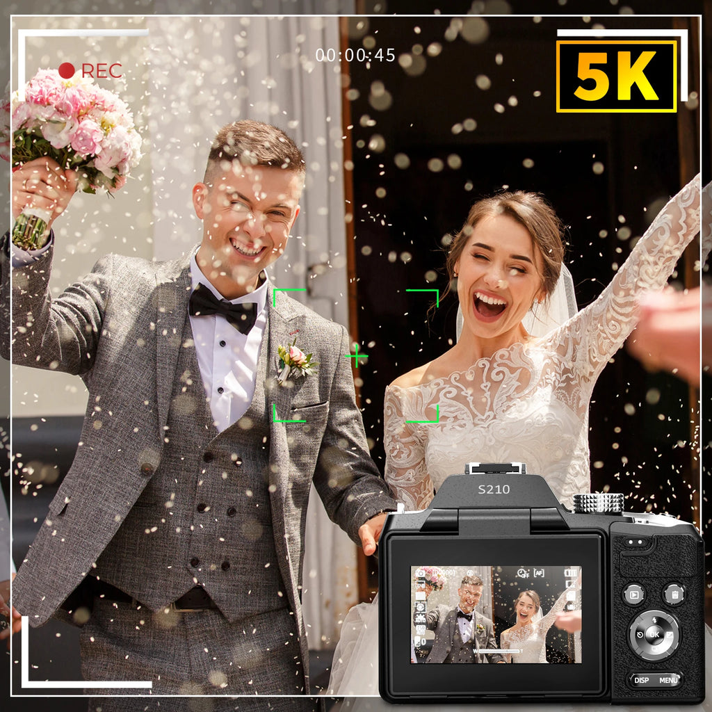 NBD 5K&64MP Digitalkameras für Fotografie, 16-fach optischer Zoom Kamera mit WiFi & App-Steuerung, Vlogging Kamera mit Autofokus