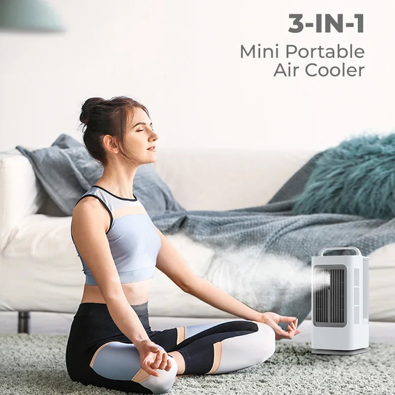 Tragbarer Kühlventilator, intelligente Fern- und Touch-Steuerung, Timer, starker Wind, Wasser- und Eiskühlung, multifunktionaler Luftkühler für Zweitbild