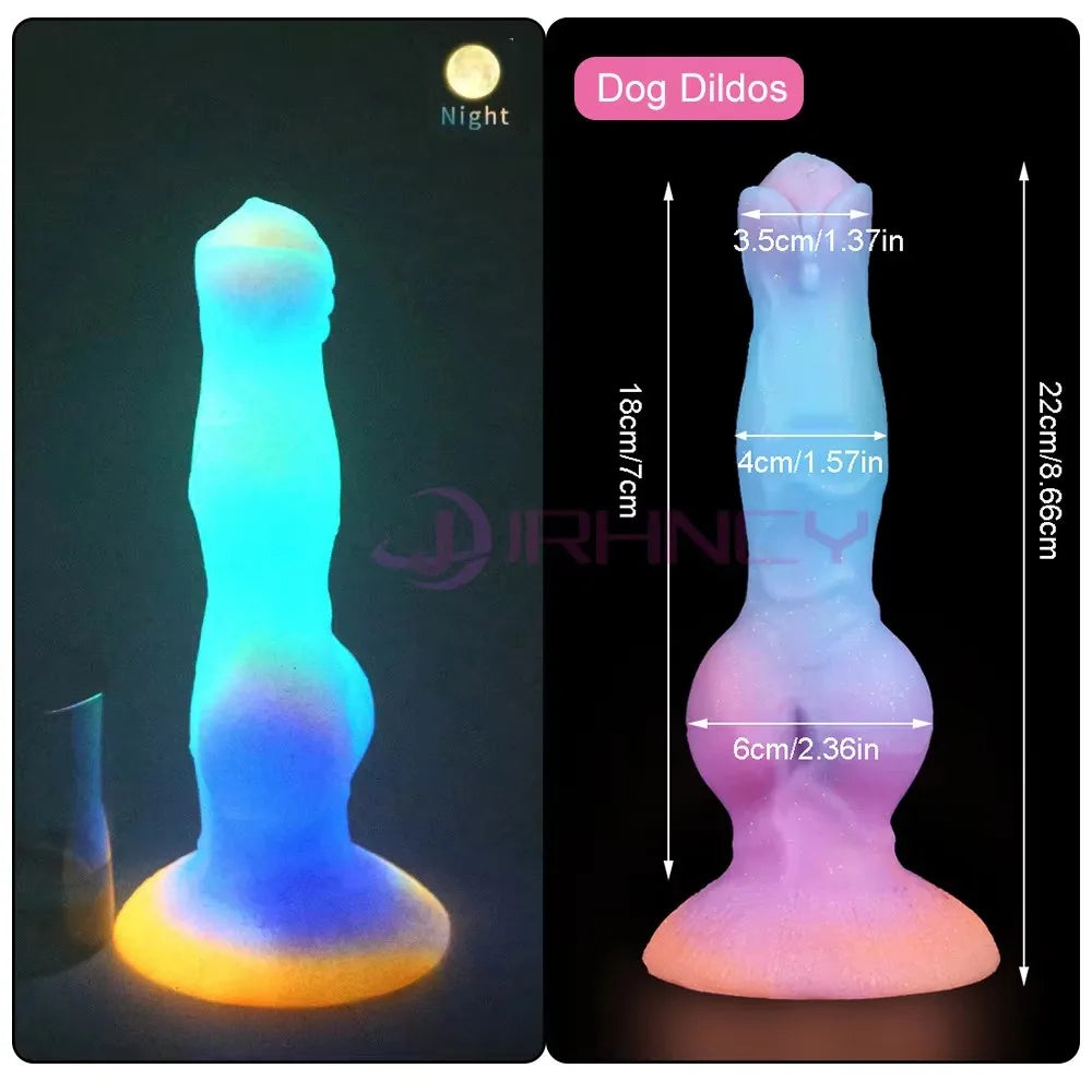 Leuchtende Tierdildos Pferd Realistischer Hundedildo Für Frauen Pferdehoden Monster Drachen-Analdildos Schöne Frauen Männer Sexspielzeug