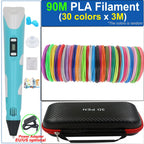 Kinder 3D-Stift 3D-Zeichnung Druckstift mit LCD-Bildschirm Netzteil 200M PLA Filament Spielzeug Kinder Weihnachten Geburtstag DIY Geschenk