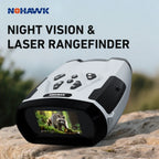 NOHAWK 2K Digitales Nachtsichtfernglas mit Laserentfernungsmesser, 4-stufig einstellbarem Infrarot, Foto-/Videoaufzeichnung für die Jagd