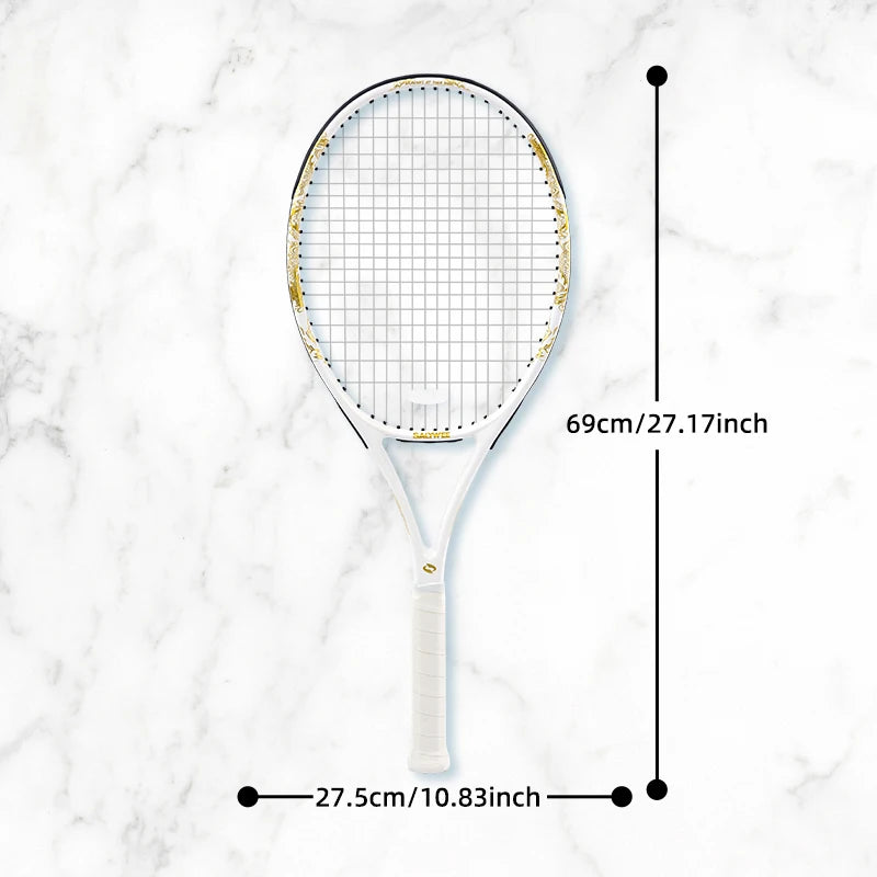 Golden-Dragon Carbonfaser Tennisschläger für Erwachsene, ideal für Fortgeschrittene, Drachen-Design im chinesischen Stil, 50–60 lbs, Gratis-Geschenke