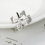 Personalisierter Doppel-Vorname-Ring für Damen und Herren, personalisiertes Paar-Familien-Geschenk, goldfarbener Edelstahl-Metallschmuck