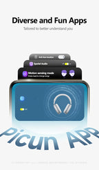 Picun F8MAX ANC Kabellose Kopfhörer 59dB Hybrid Active Noise Cancelling Spatial Audio Earphone Bluetooth 6.0 Over-Ear Headset 180H