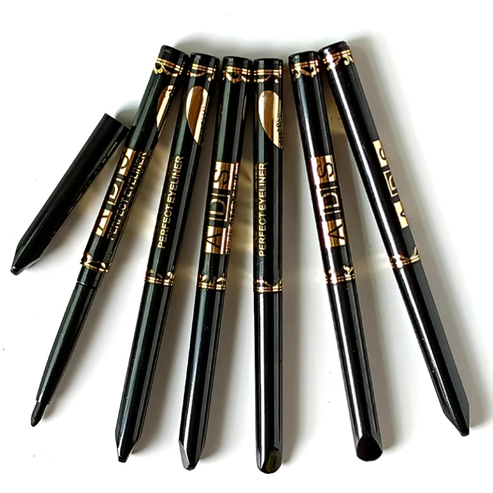 2 Stück wasserdichte schwarze braune Eyeliner-Stifte – wischfest, langanhaltend & anfängerfreundlich, glatt, hochpigmentiertes Punk-Augen-Make-up