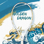 Golden-Dragon Carbonfaser Tennisschläger für Erwachsene, ideal für Fortgeschrittene, Drachen-Design im chinesischen Stil, 50–60 lbs, Gratis-Geschenke