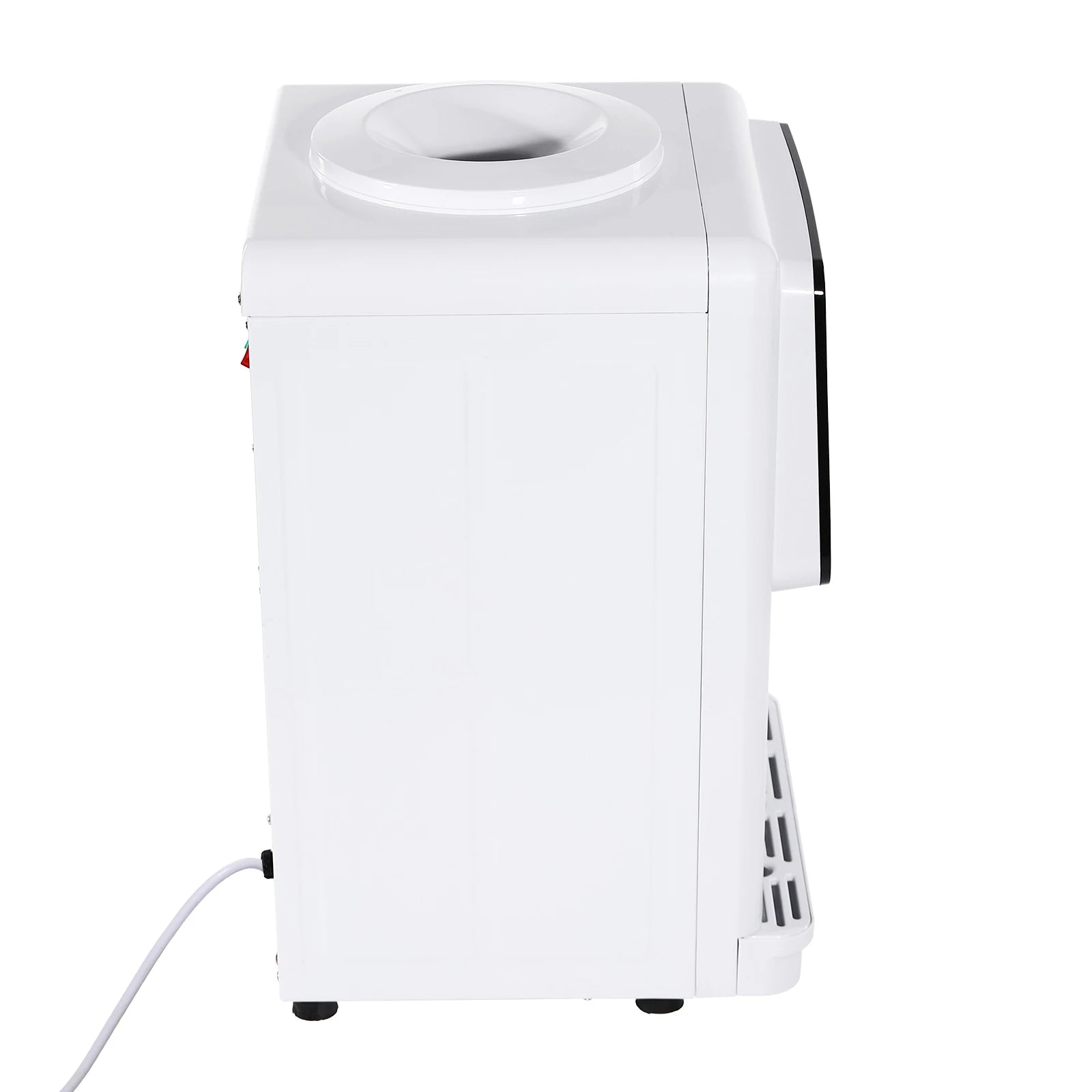 Moderner weißer elektrischer Wasserspender, 31*30*48cm, wassergekühlter Spender, 500W Desktop-Warm- und Kaltwasserspender
